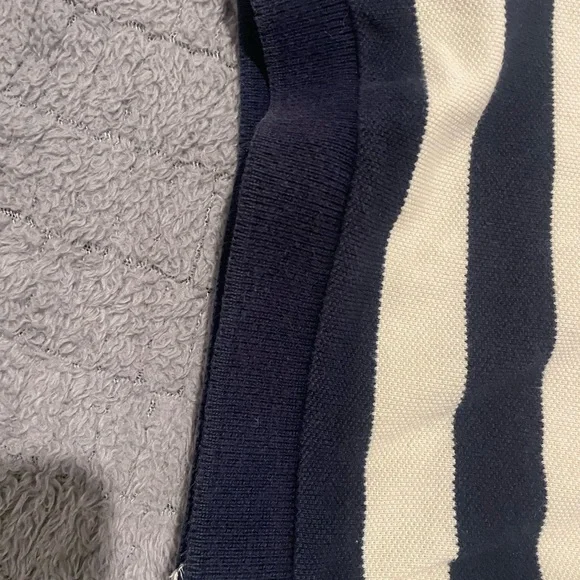 Polo Ralph Lauren Navy and Cream Striped The Big Shirt Polo Size XL With Crest - Picture 6 of 9